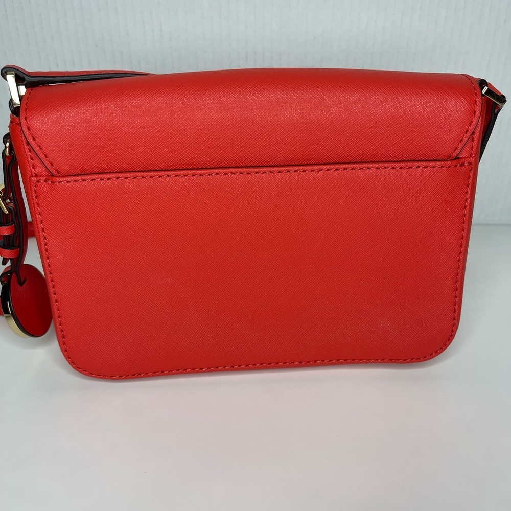 NWOT MICHAEL KORS GREENWICH COLOR POCKET SMALL FLAP CROSSBODY BROWN ORANGE RED - Picture 6 of 12